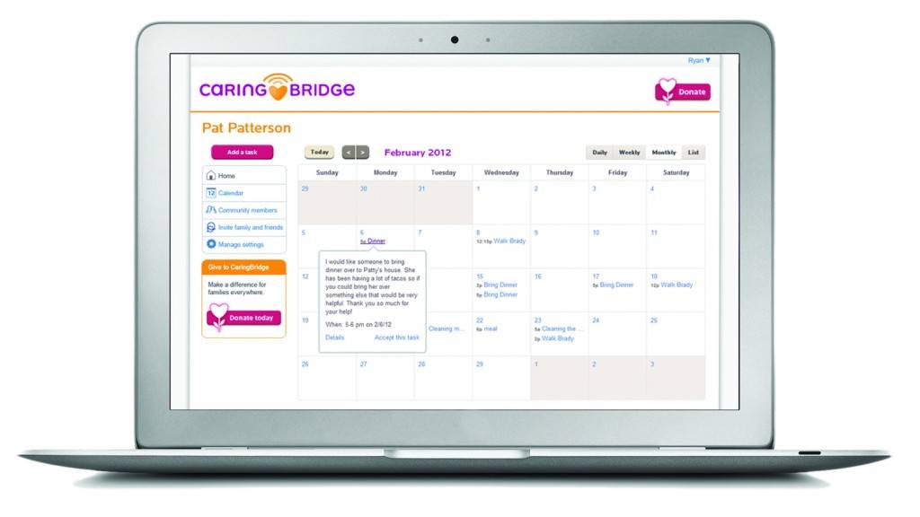 Online SupportPlanner from Caring Bridge